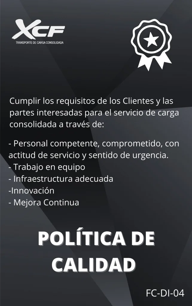 Política de calidad XCF